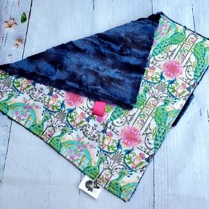 NEW Handmade Blue Peacock Luxe Minky Lovey